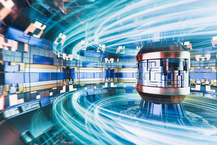 Rendering of the interior of a fusion machine